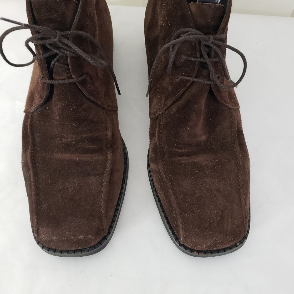 Red Box by K&S Suede Mocca lace up ankle boot moccasin chocolate brown - Picture 6 of 7
